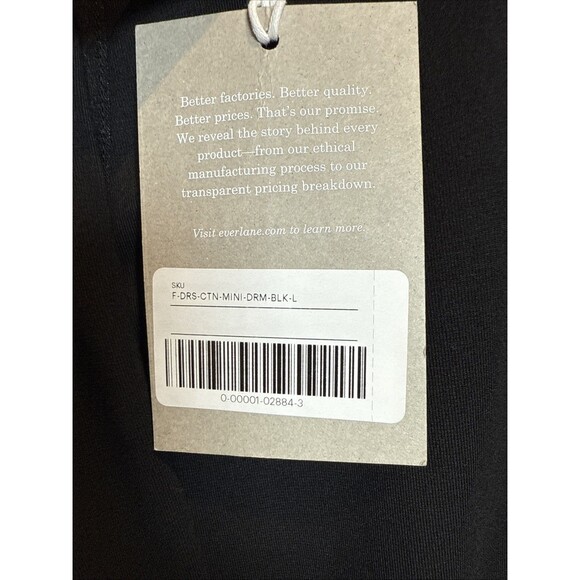 Everlane Women's Dream '90s Shift Dress Black Size Large NWT - Picture 8 of 15